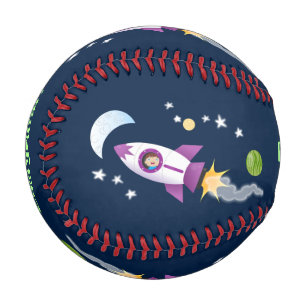Niedliches Raketenschiff zur Darstellung des Carto Baseball