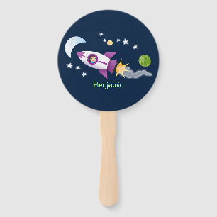 Niedliches Raketenschiff zur Darstellung des Carto Fächer