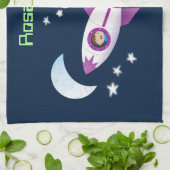 Niedliches Raketenschiff zur Darstellung des Carto Geschirrtuch (Gefaltet)