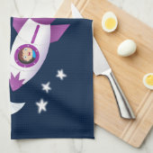 Niedliches Raketenschiff zur Darstellung des Carto Geschirrtuch (Viertel Falte)