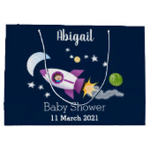 Niedliches Raketenschiff zur Darstellung des Carto Große Geschenktüte (Rückseite)