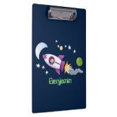 Niedliches Raketenschiff zur Darstellung des Carto Klemmbrett (Rechts)