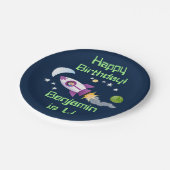 Niedliches Raketenschiff zur Darstellung des Carto Pappteller (Schrägansicht)