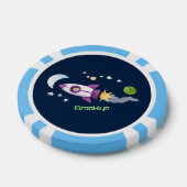 Niedliches Raketenschiff zur Darstellung des Carto Pokerchips (Einzeln)