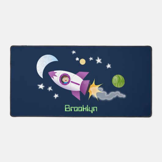 Niedliches Raketenschiff zur Darstellung des Carto Schreibtischunterlage (Vorderseite)