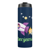 Niedliches Raketenschiff zur Darstellung des Carto Thermosbecher (Vorderseite)