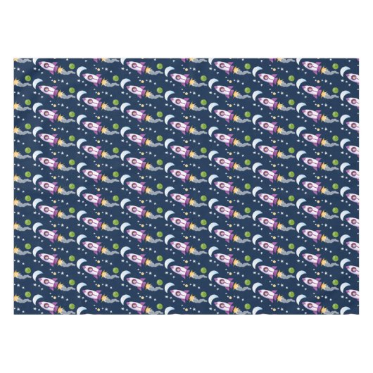 Niedliches Raketenschiff zur Darstellung des Carto Tischdecke (Vorderseite (Horizontal))