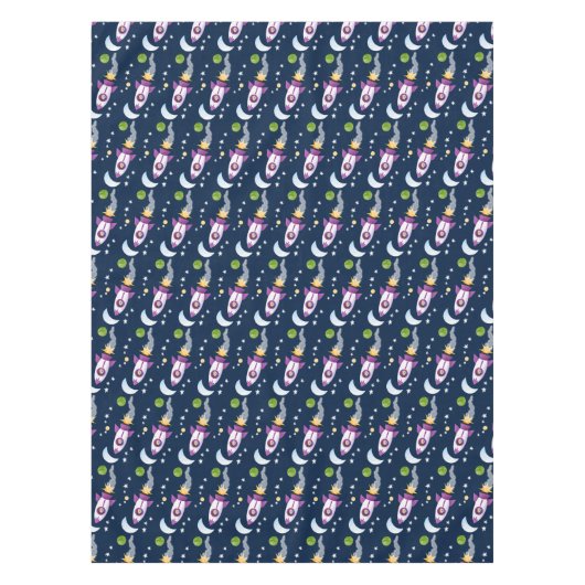 Niedliches Raketenschiff zur Darstellung des Carto Tischdecke (Vorderseite)