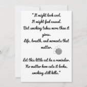 Niedliches Rauchen tötet sonniges Anti-Raucher-Des (Rückseite)