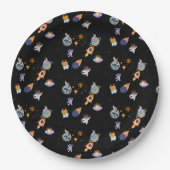 Niedliches Raumkätzchen in der Galaxie Pappteller (Vorderseite)