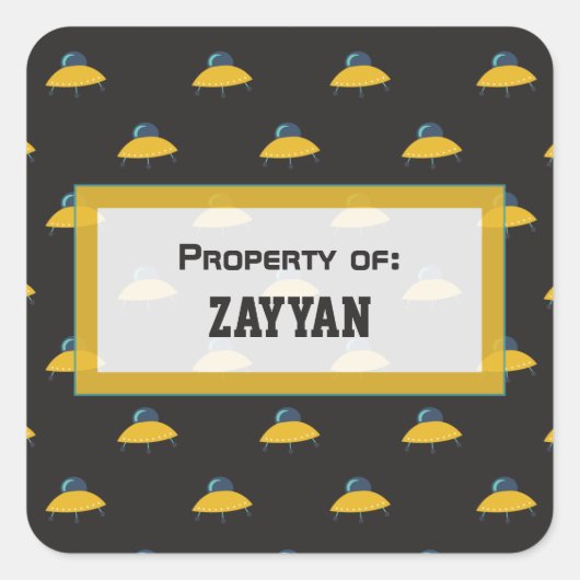 Niedliches Raumraummuster Personalisiert Quadratischer Aufkleber (Vorderseite)