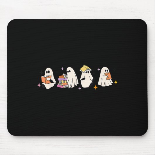 Niedliches Reading Ghost Halloween Ghost Buch Spoo Mousepad (Vorne)