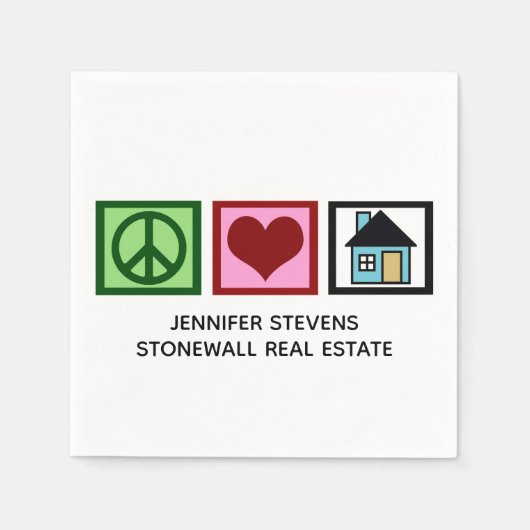 Niedliches Real Anwesen Custom Peace Liebe Open Ho Serviette (Vorderseite)