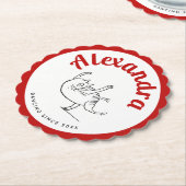 Niedliches Red and White Edward Lear Cat Dance Par Untersetzer (angewinkelt)