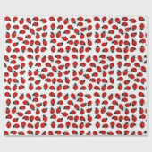 Niedliches Red & Black Ladybug Muster Geschenkpapier (Flach)