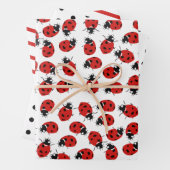 Niedliches Red & Black Ladybug Muster Geschenkpapier Set (Beispiel)