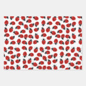 Niedliches Red & Black Ladybug Muster Geschenkpapier Set (Vorderseite)