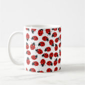 Niedliches Red & Black Ladybug Muster Kaffeetasse (Links)