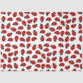 Niedliches Red & Black Ladybug Muster Seidenpapier