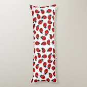 Niedliches Red & Black Ladybug Muster Seitenschläferkissen (Rückseite (Vertikal))