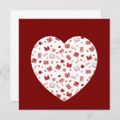 Niedliches Red Book and Reading Patches Einladung (Vorne/Hinten)