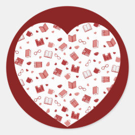 Niedliches Red Book and Reading Patches Runder Aufkleber