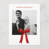 Niedliches Red Bow Foto Frohe Weihnachten (Vorderseite)