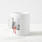 Niedliches Red Bow Foto Frohe Weihnachten Kaffeetasse (Vorderseite Links)