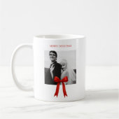Niedliches Red Bow Foto Frohe Weihnachten Kaffeetasse (Links)