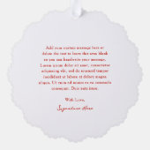 Niedliches Red Bow Foto Frohe Weihnachten Ornament Karte (Rückseite)