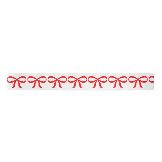 Niedliches Red Bow Wrapping Paper Satinband (Vorderseite)