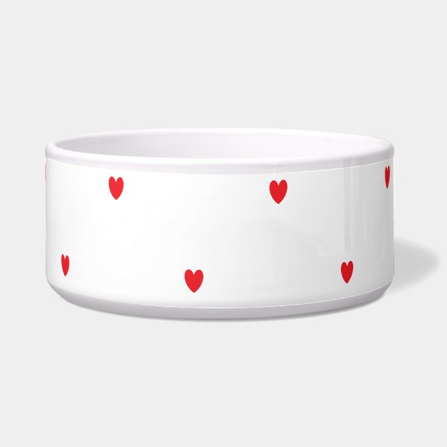 Niedliches Red Doodle Hearts White Classy Elegant  Napf (Vorderseite)