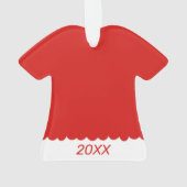 Niedliches Red Dress Ornament für die ersten Weihn (Rückseite)