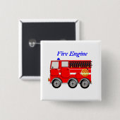 Niedliches Red Fire Motor Boys Button Abzeichen (Vorne & Hinten)
