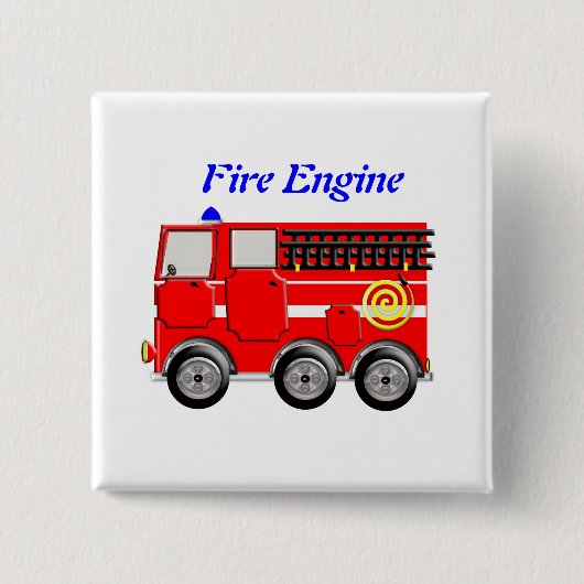 Niedliches Red Fire Motor Boys Button Abzeichen (Vorderseite)