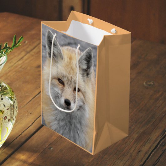 Niedliches Red Fox Wildlife Foto Mittlere Geschenktüte
