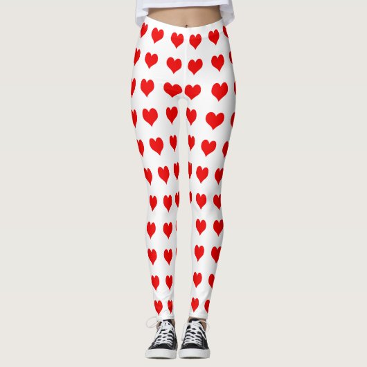 Niedliches Red Heart Design Leggings (Vorderseite)