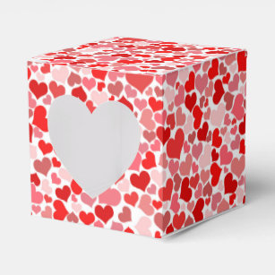 Niedliches Red Hearts Muster Herz-Bevorzugung Box Geschenkschachtel