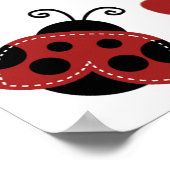 Niedliches Red Ladybug Poster/Name-Zeichen Poster (Ecke)