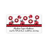 NIEDLICHES Red Ladybugs Rückgabeadresse-Label Adressaufkleber (Vorne)