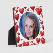 Niedliches Red Liebe Herz-Custom-Foto Fotoplatte (Vorderseite)