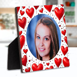Niedliches Red Liebe Herz-Custom-Foto Fotoplatte