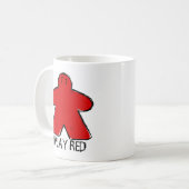 Niedliches Red Meeple Zeichne Board Game Cup Tasse (Vorderseite Links)