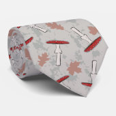 Niedliches Red Mushroom Fungi Pattern Krawatte (Gerollt)