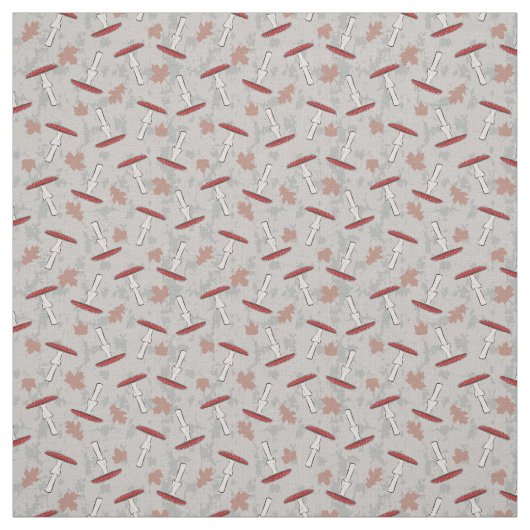 Niedliches Red Mushroom Fungi Pattern Stoff (Muster)