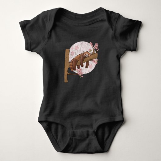 Niedliches Red Panda Nickerchen Lazy Sleeping Anim Baby Strampler (Vorderseite)