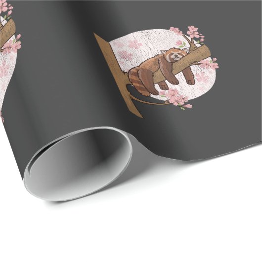 Niedliches Red Panda Nickerchen Lazy Sleeping Anim Geschenkpapier (Rolleneckpunkt)
