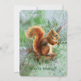 Niedliches Red Squirrel Custom Age Geburtstagspart Einladung