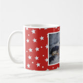 Niedliches Red Star Pattern Foto Weihnachten Kaffeetasse (Links)