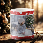 Niedliches Red Star Pattern Foto Weihnachten Kaffeetasse
